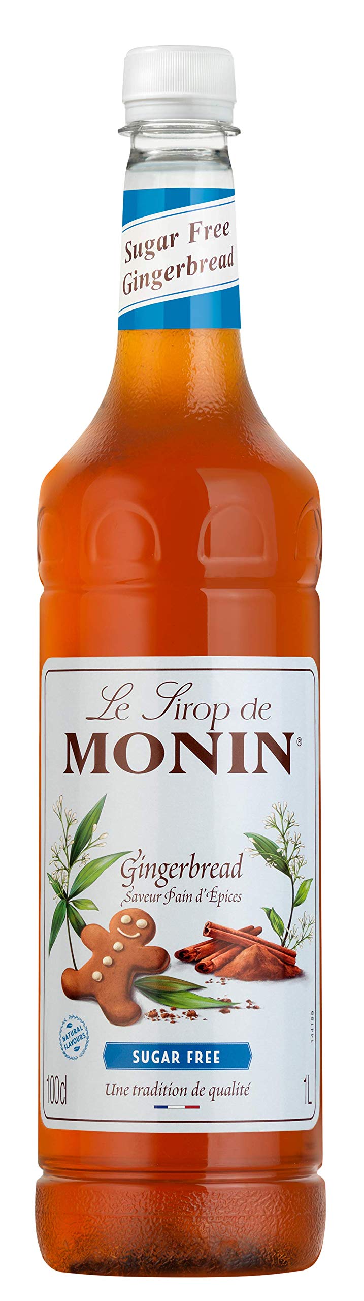 Monin Sugar Free Gingerbread Syrup 1L | Vegan Coffee & Cocktail Mixer