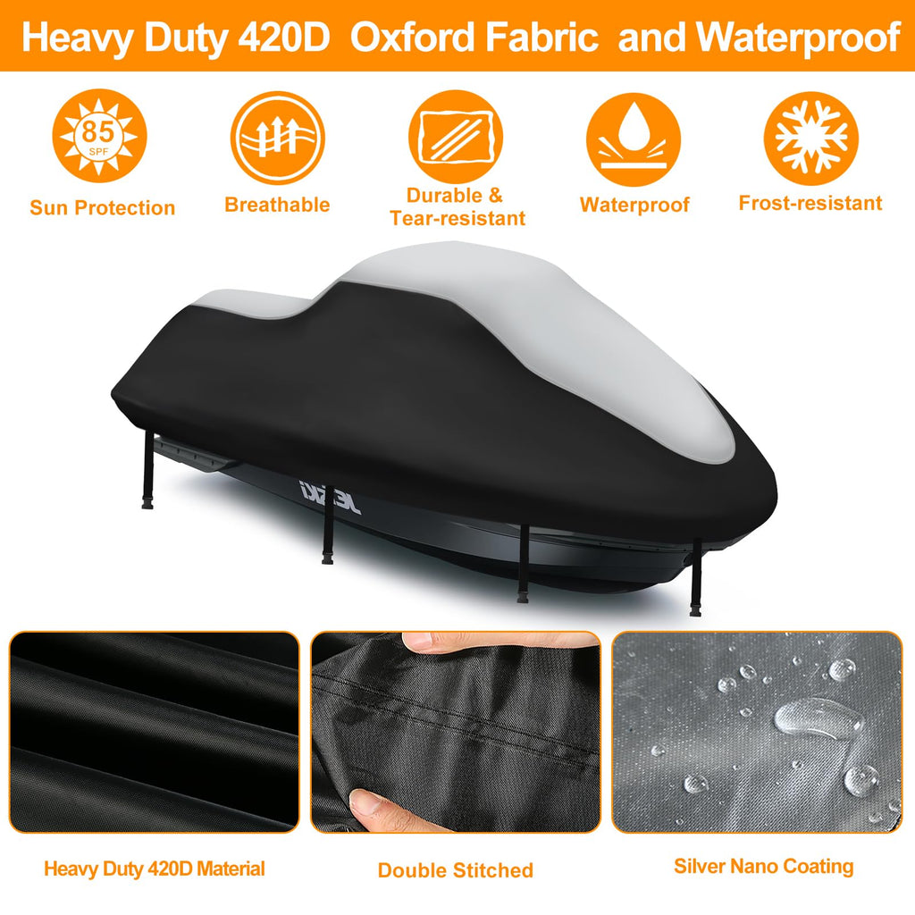 Waterproof Jet Ski Cover – 420D Heavy Duty UV Resistant PWC Cover