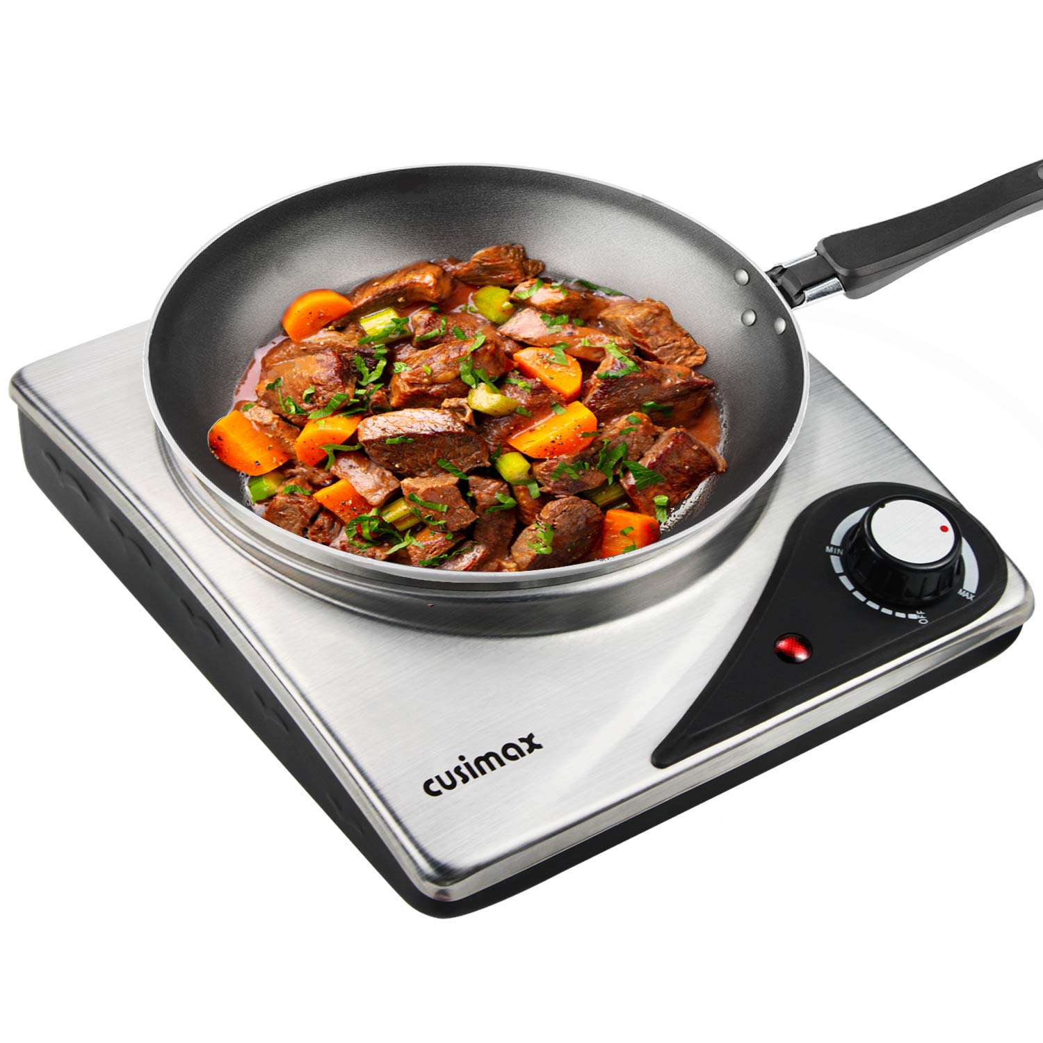 CUSIMAX Portable Electric Hot Plate – 1500W Single Burner Cooktop