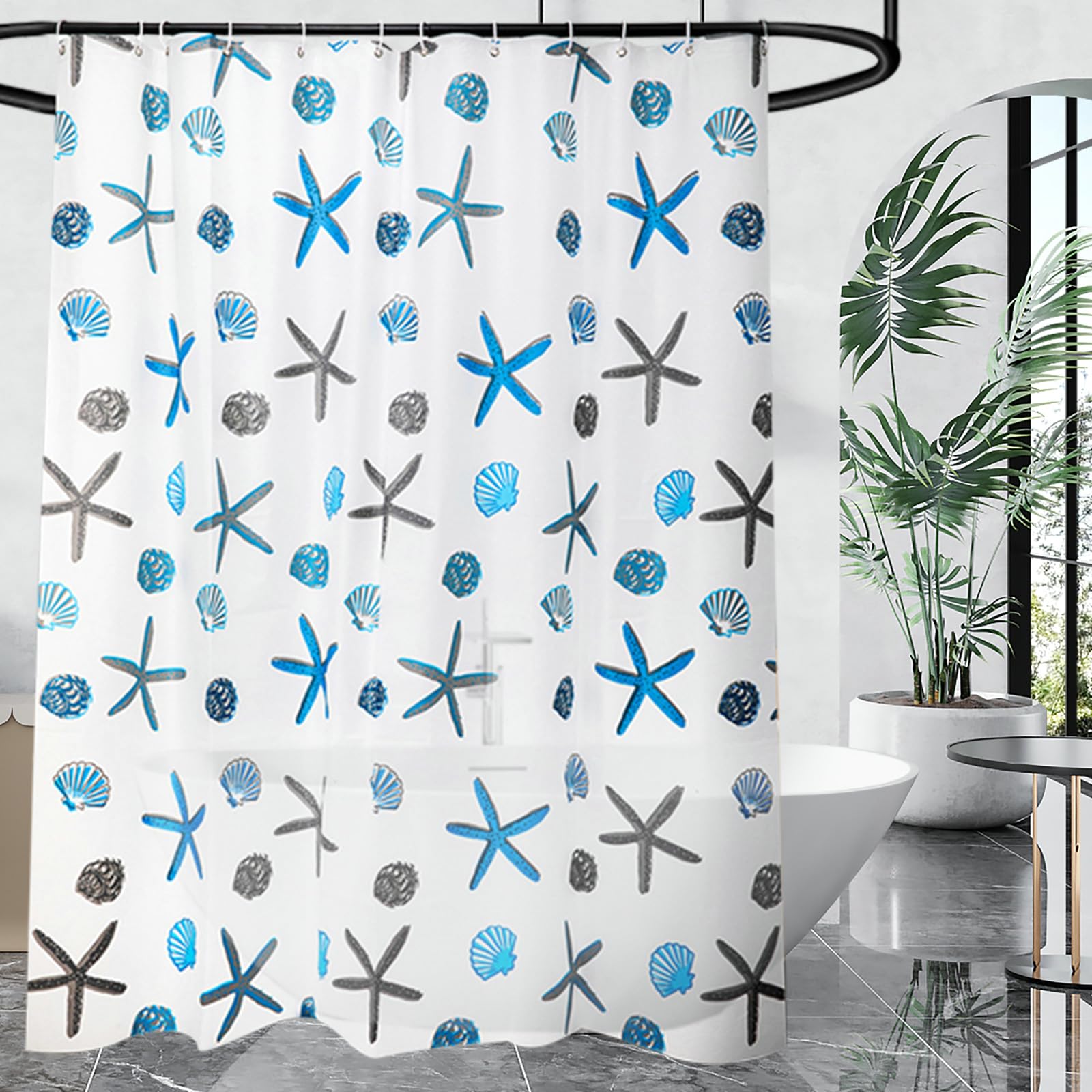 Anti-Mould PEVA Shower Curtain - Extra Long 300x200cm