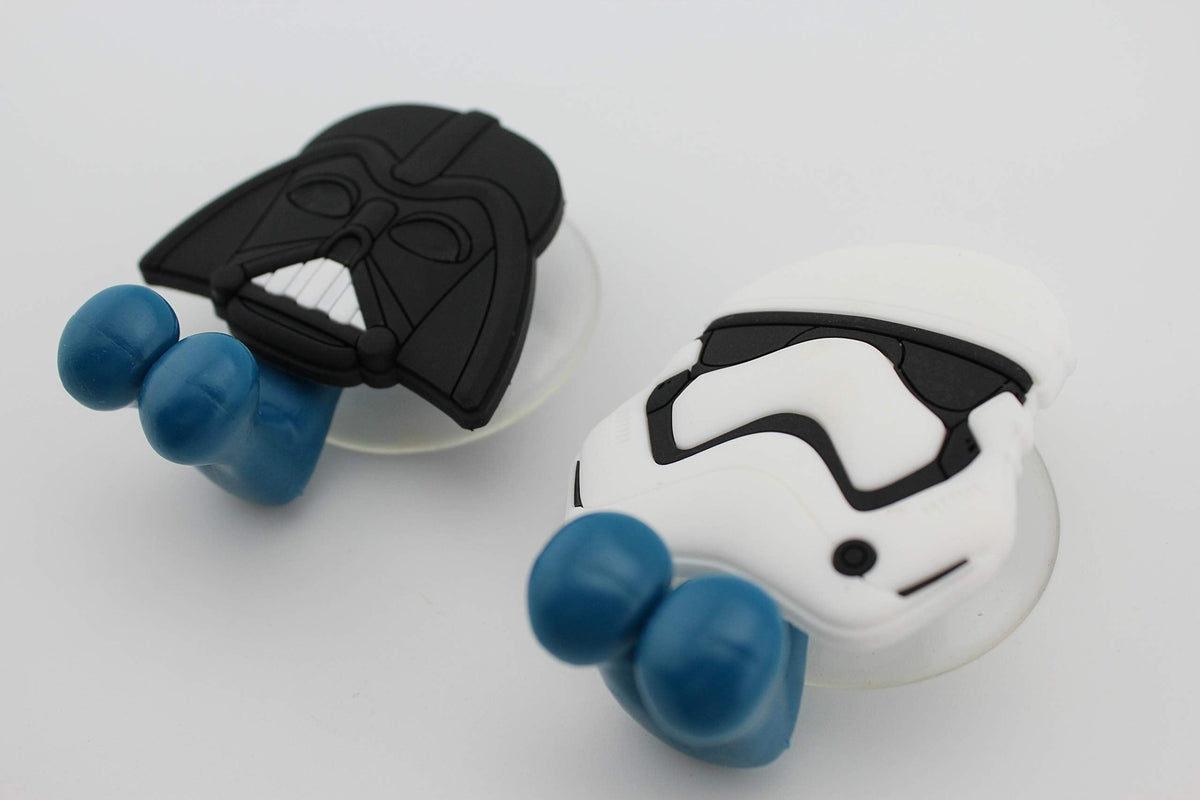 Finex 2 pcs Set Star Stormtrooper Head Toothbrush Holders with Suction Cup for Wall in Bathroom at Home Darth Vador - image 3