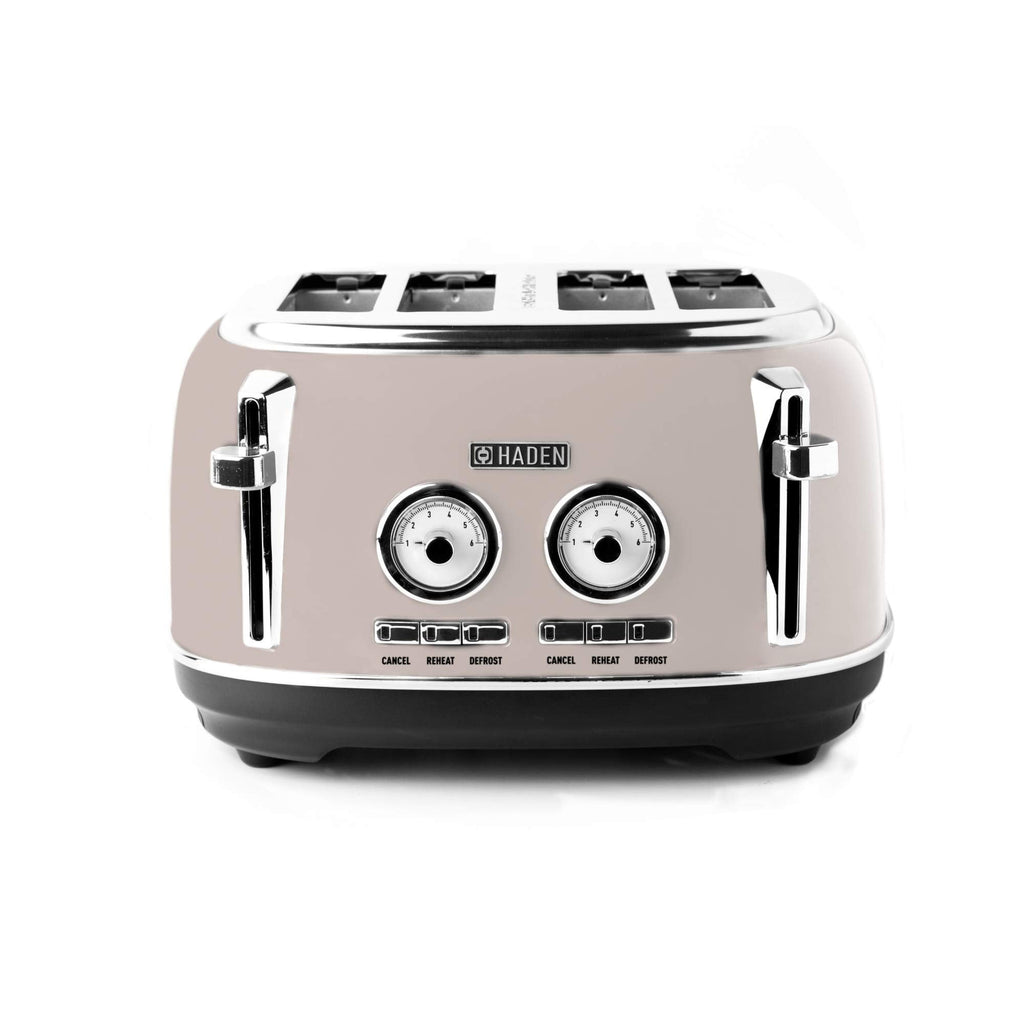 Haden Jersey 4 Slice Retro Toaster – Putty Stainless Steel Housing