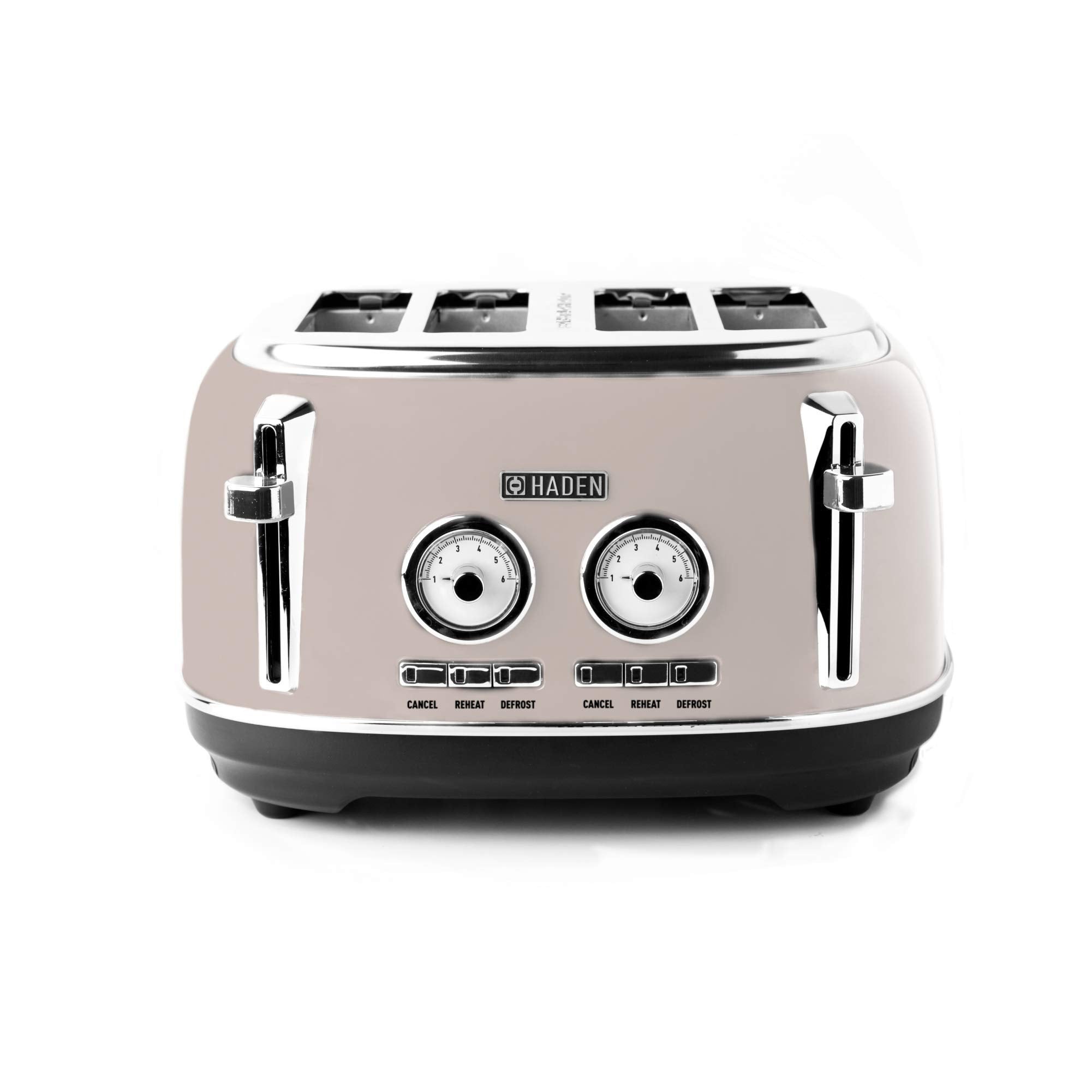 Haden Jersey 4 Slice Retro Toaster – Putty Stainless Steel Housing
