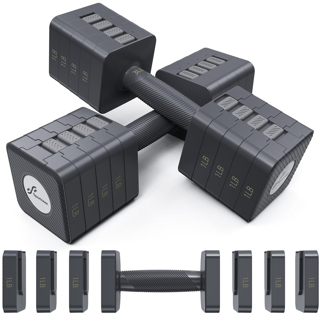 Sportneer 5-in-1 Adjustable Dumbbells Set | 3-11lbs Home Gym Weights