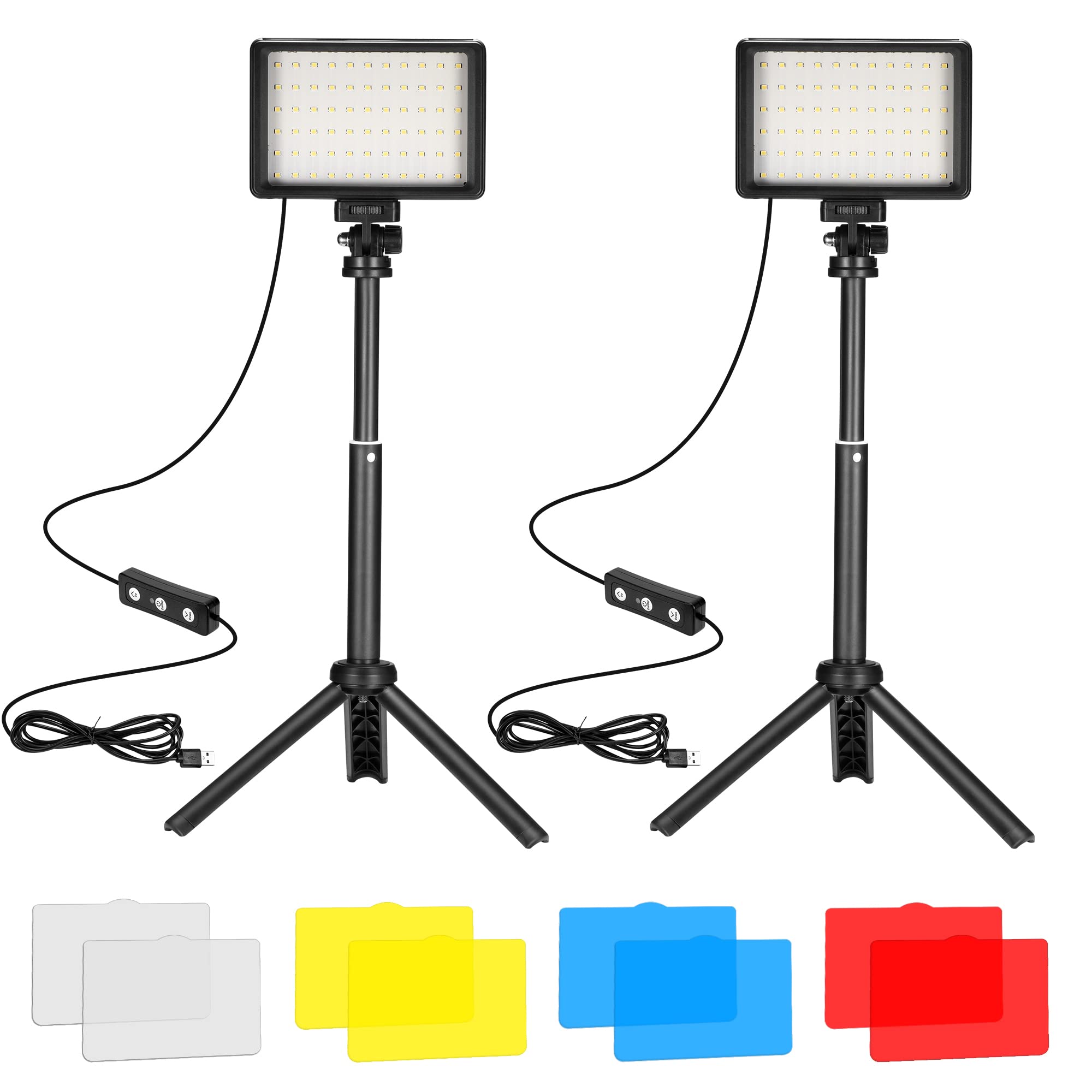 Ci-Fotto 2-Pack LED Video Light | 5600K Dimmable USB Studio Lighting