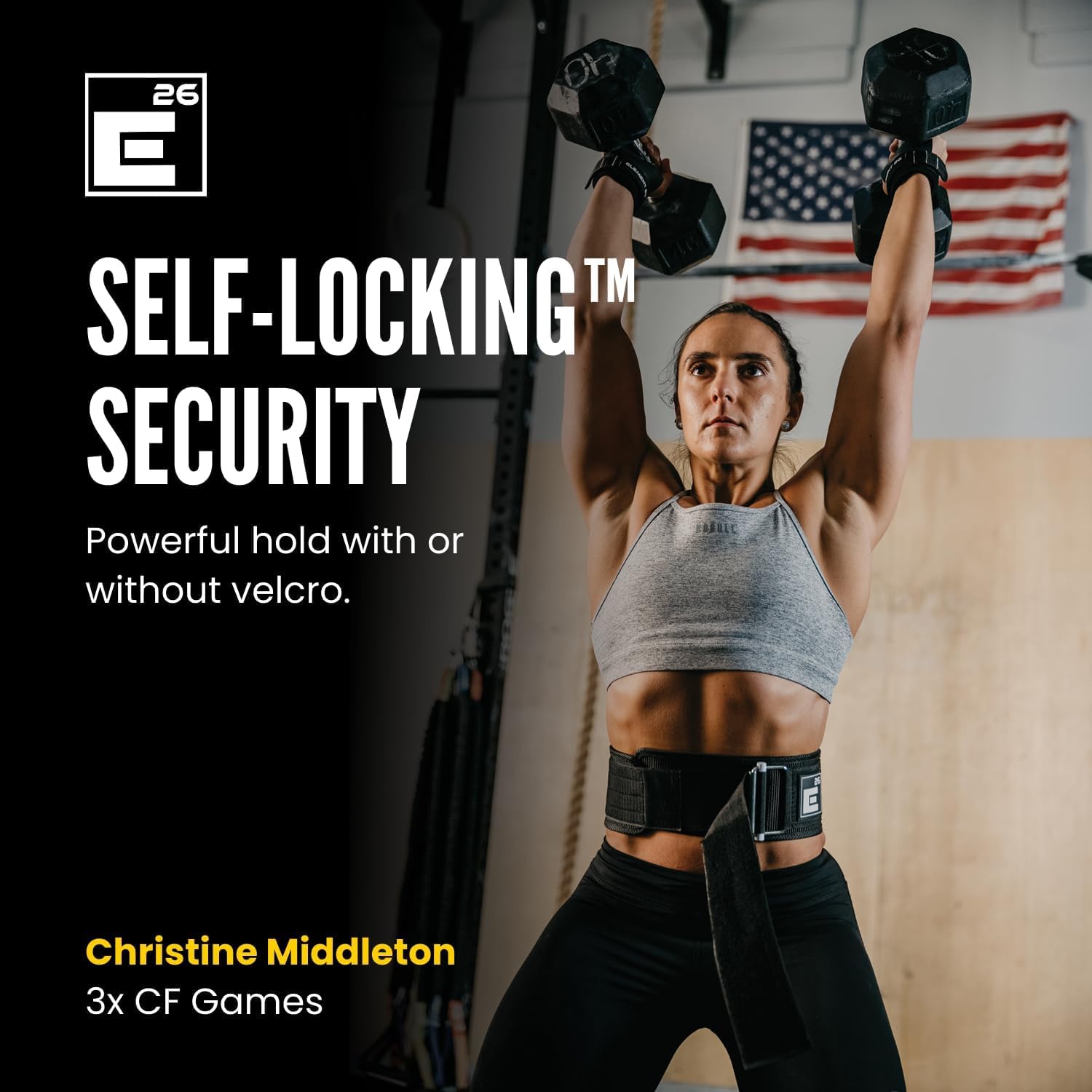 Element 26 Self-Locking Weight Lifting Belt | 4-Inch Nylon Powerlifting