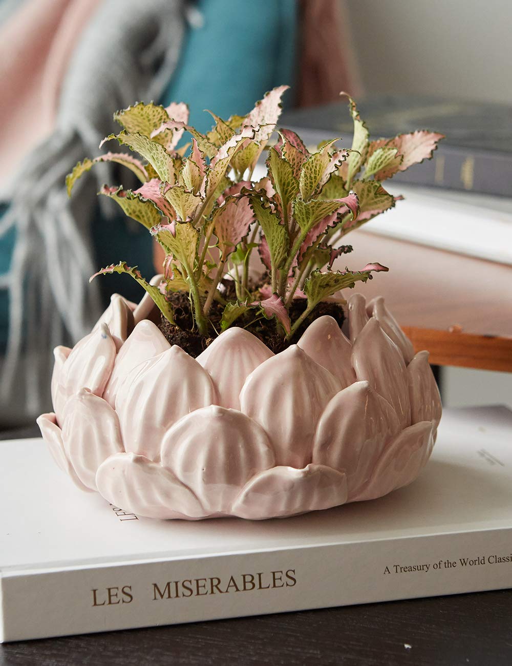SEINHIJO Ceramic Succulent Planter Pot - Modern Pink Indoor Decor 18cm
