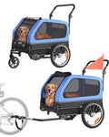 VEVOR 2-in-1 Dog Bike Trailer & Pet Stroller | Folding 88 lbs Capacity