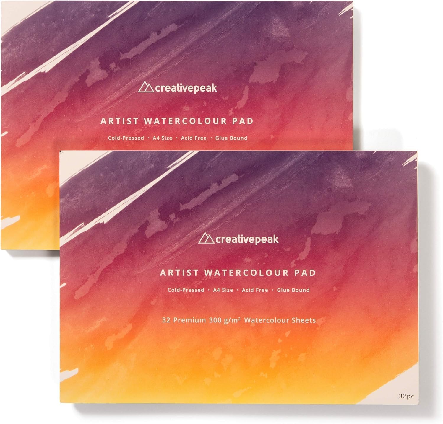 CreativePeak A4 Watercolour Paper Pad | 300 GSM Cold Pressed - 2 Pack