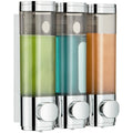 Modunful 3-Chamber Shower Dispenser | No-Drill Wall Mount Shampoo Pump