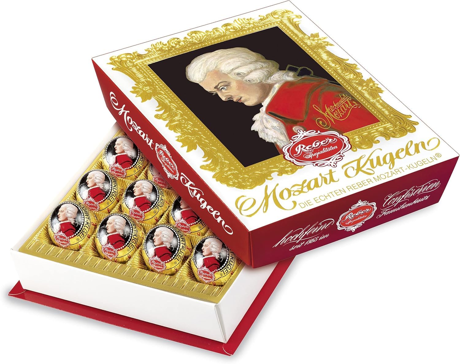 Reber Mozart Kugel Chocolate Gift Box – Pistachio Marzipan, 400g