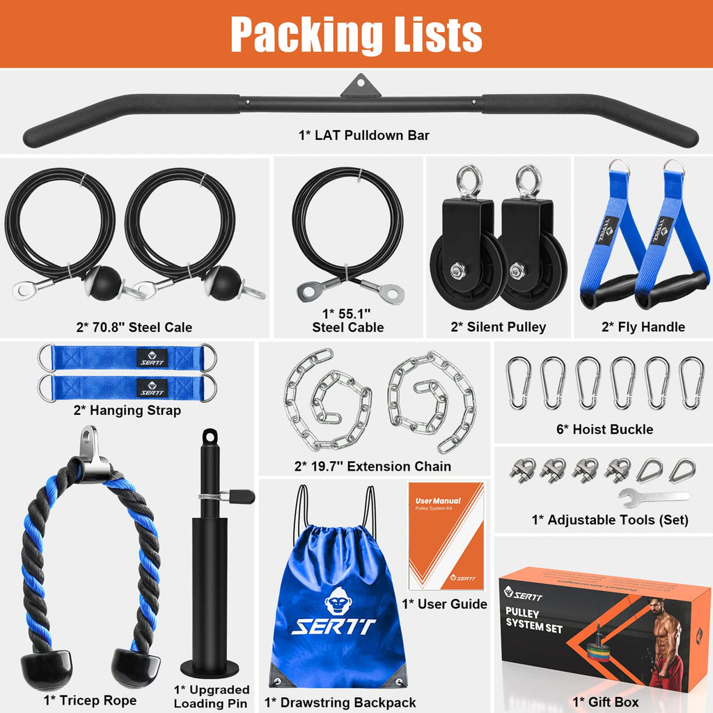 SERTT Home Gym Pulley System | Weight Cable Machine for LAT Pulldowns