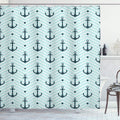 ABAKUHAUS Anchor Shower Curtain – Extra Long Fabric Bathroom Decor Set