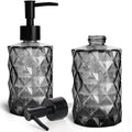 Jolof Store 2-Pack Black Glass Soap Dispensers | 12oz Refillable Pump Bottles