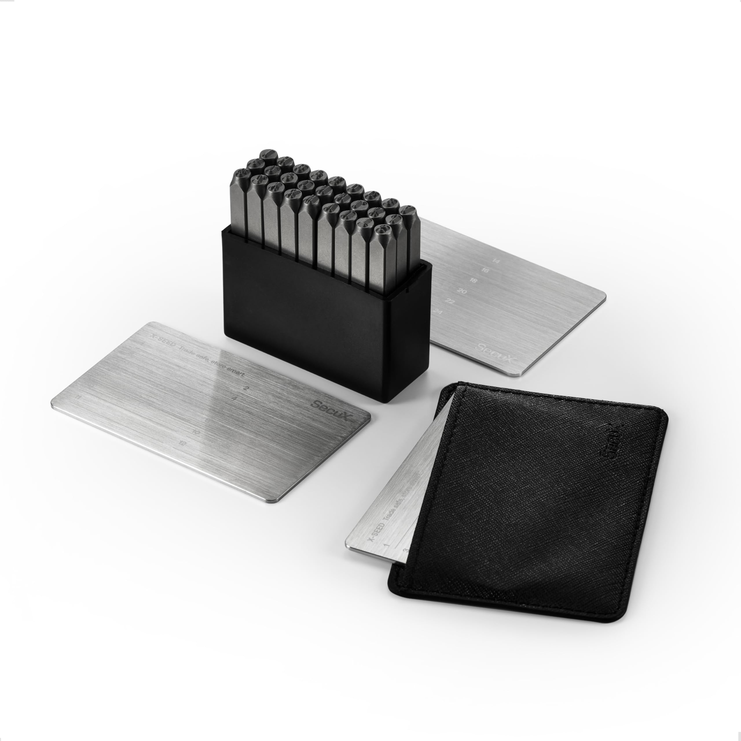 SecuX XSEED Plus Crypto Seed Storage Steel Plates with Punch Set