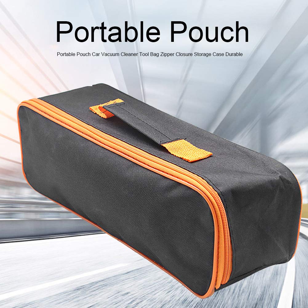 Fiacvrs Pouch Car Vacuum Cleaner Tool Bag Portable Zipper Closure Storage Case Durable black - image 2