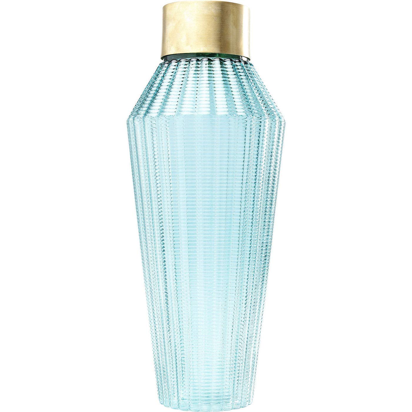 Kare Design Barfly Light Blue Glass Vase – Handblown Gold Accents