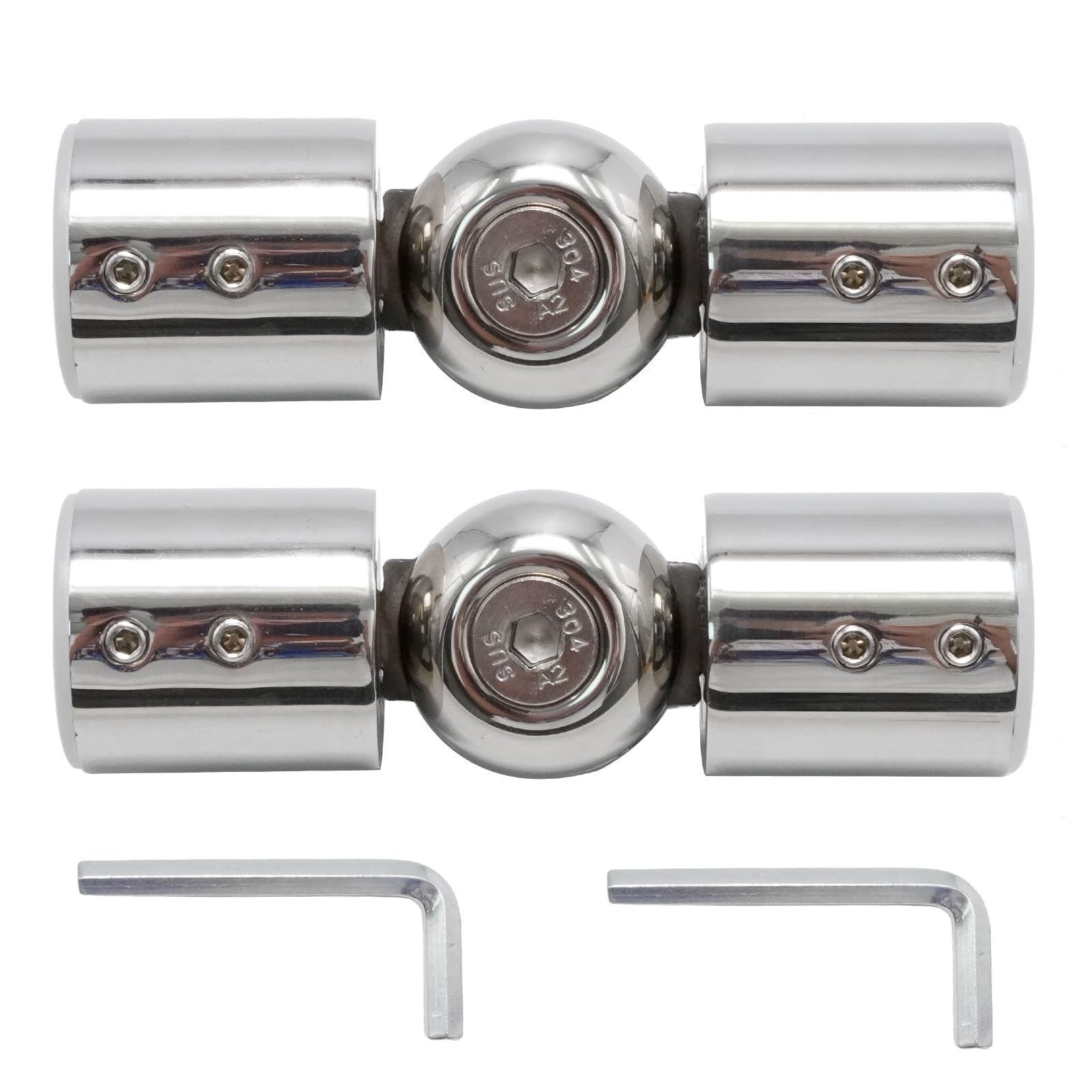 Hoypeyfiy 2Pcs 19mm Stainless Steel Adjustable Curtain Rod Elbow Connectors
