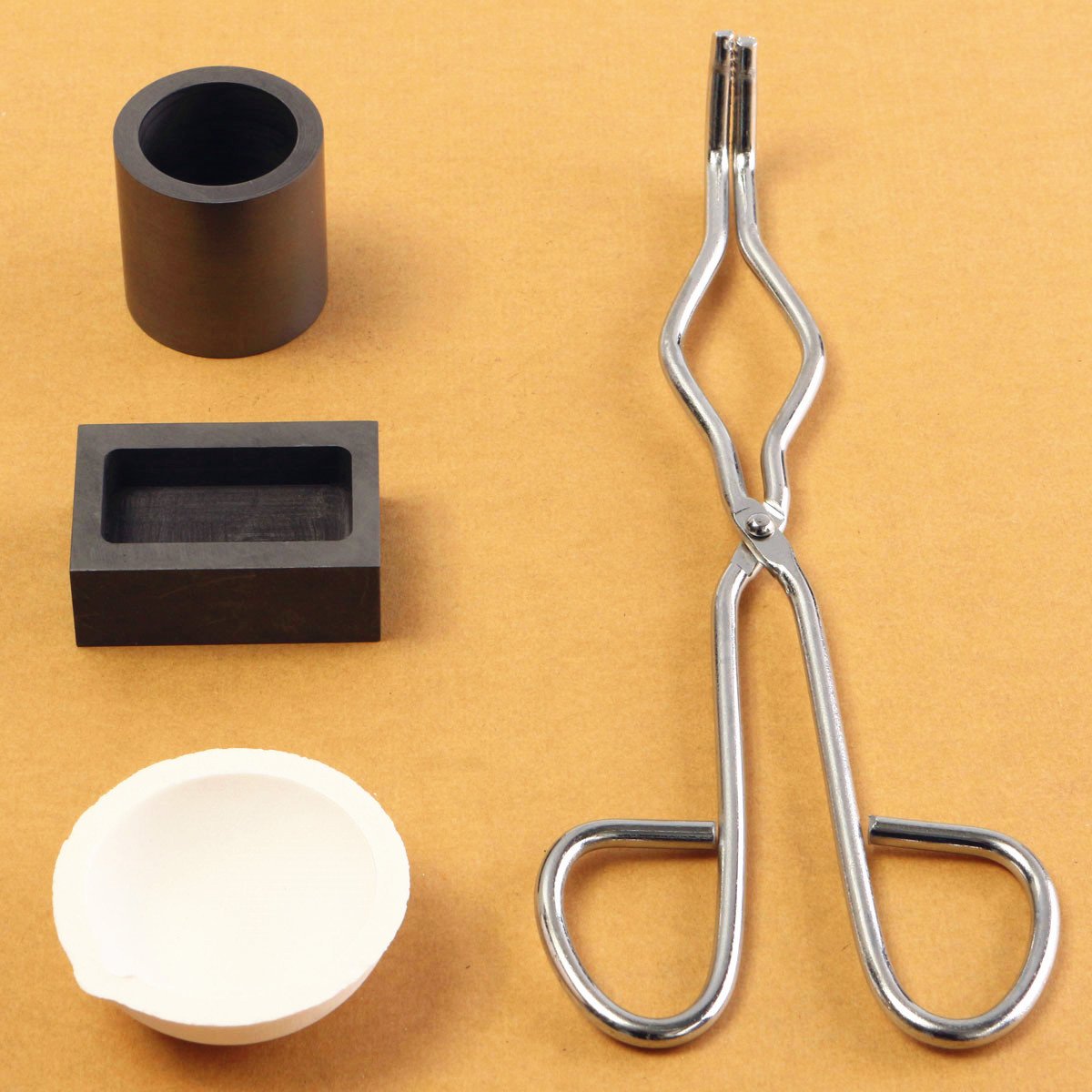 16oz Gold Graphite Crucible Set with Tongs and Ingot Mold