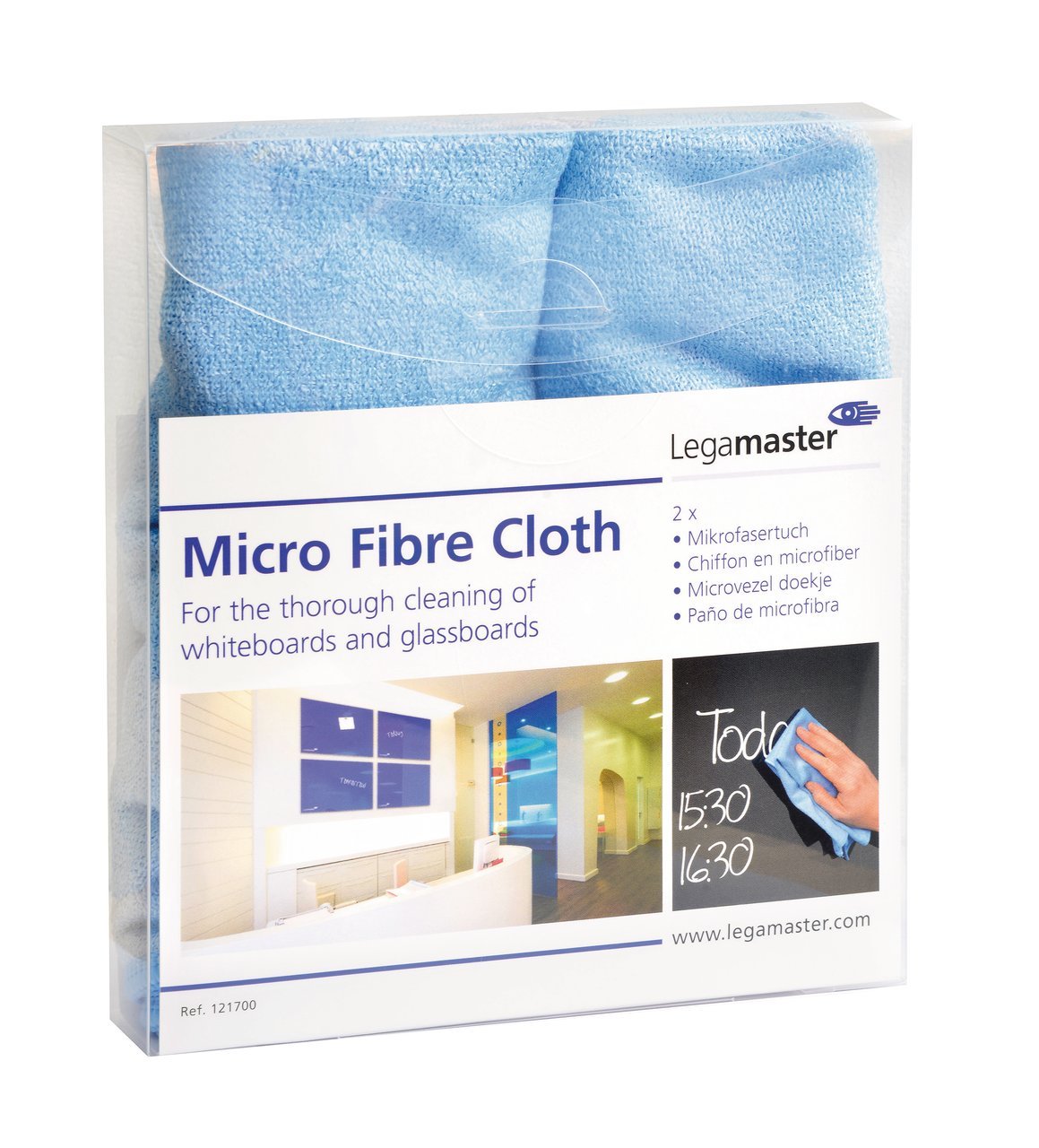 Legamaster Microfibre Cloth 40x40cm Blue for Whiteboards – 2 Pack