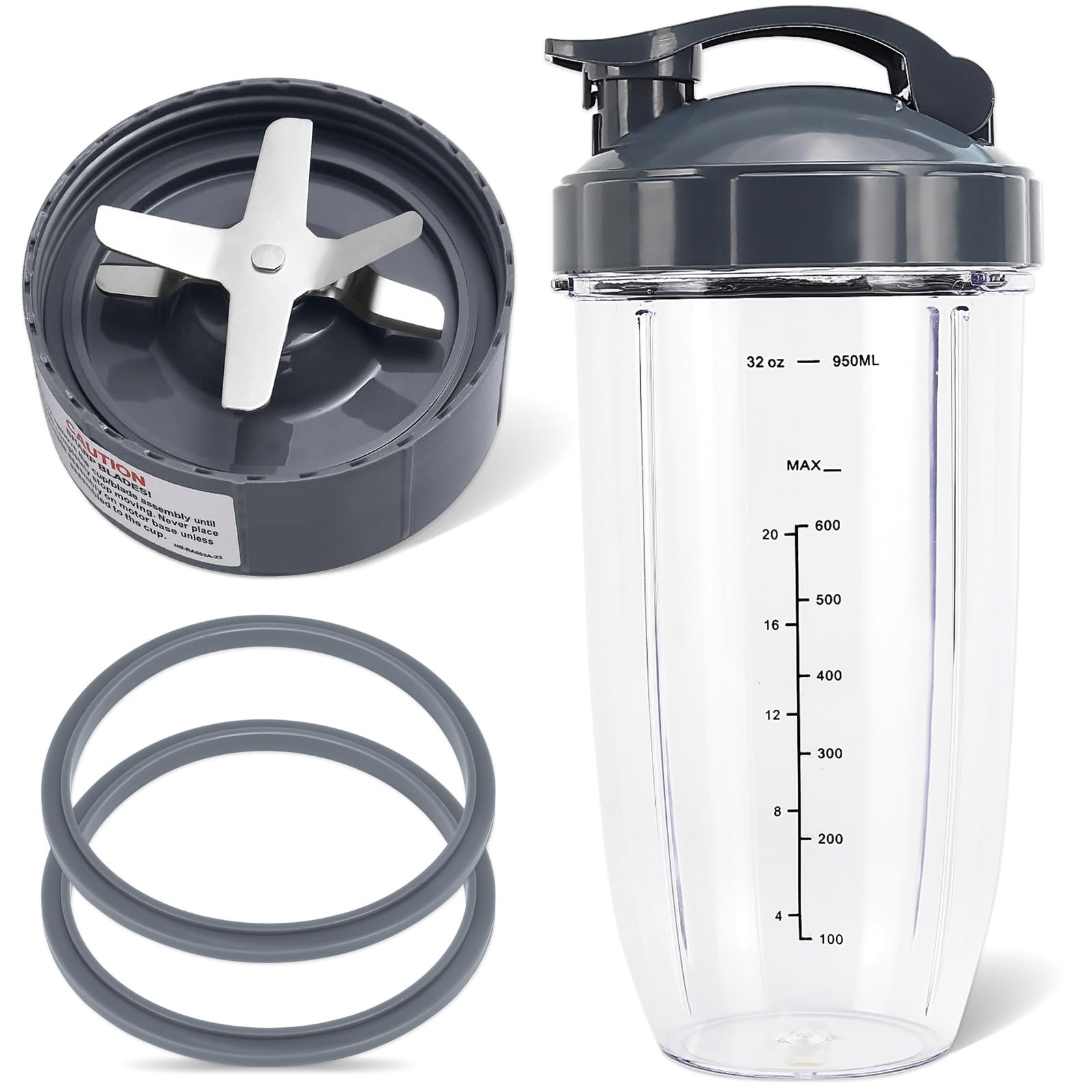 Jolof NutriBullet 600w/900w Replacement Parts: Blade, 32oz Cup & Lid