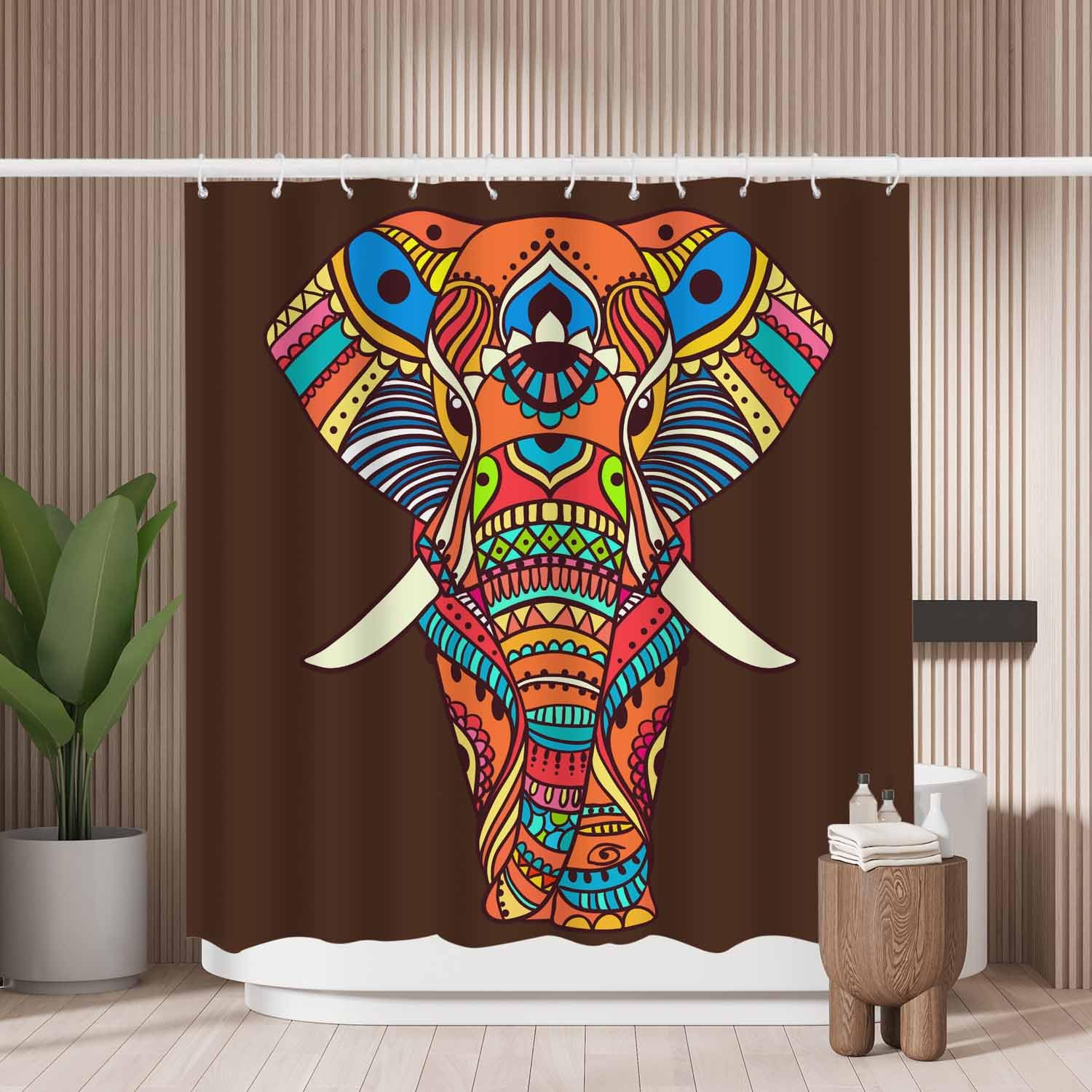 Elephant Shower Curtain | Waterproof Mold Resistant Polyester