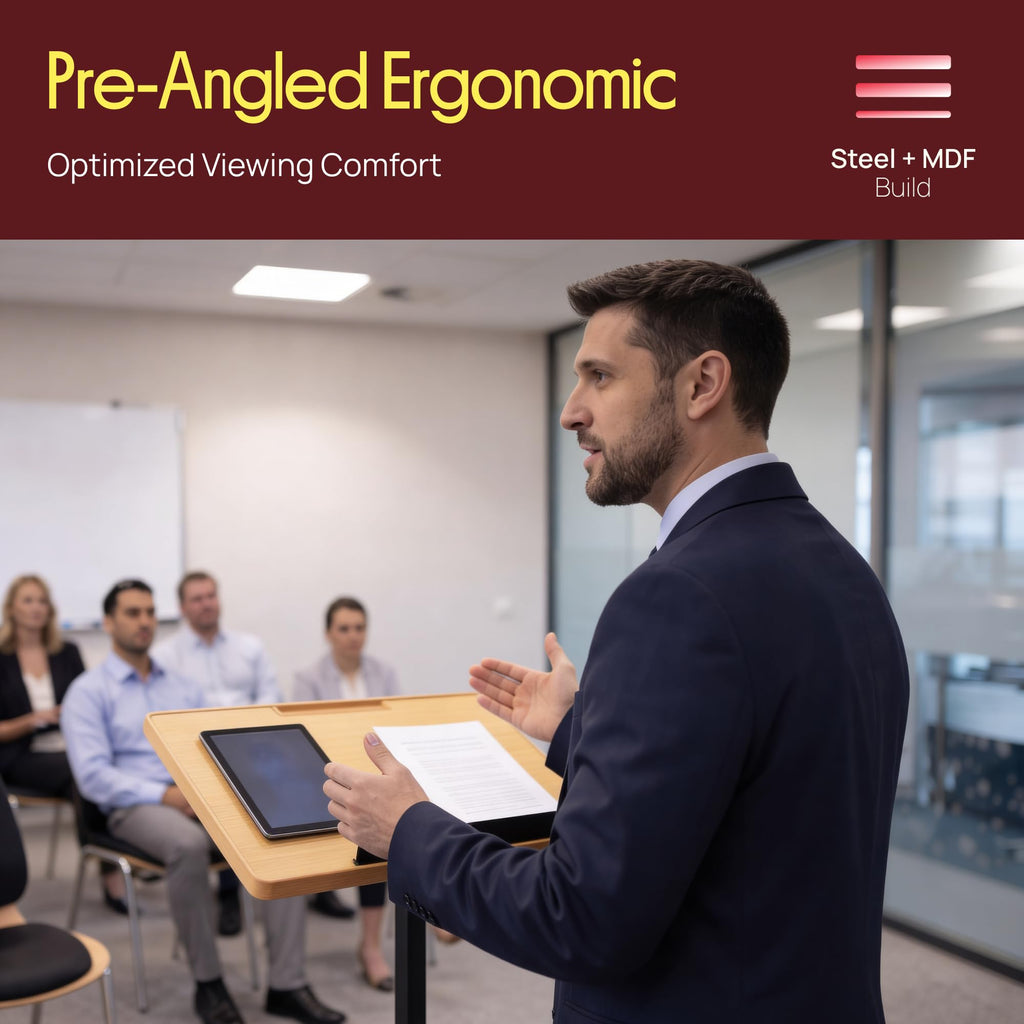 PYLE Portable Floor Lectern Podium Stand-Height Adjustable Steady Standing Design Teacher Speaker Lecture Classroom Presentation Stand - image 5