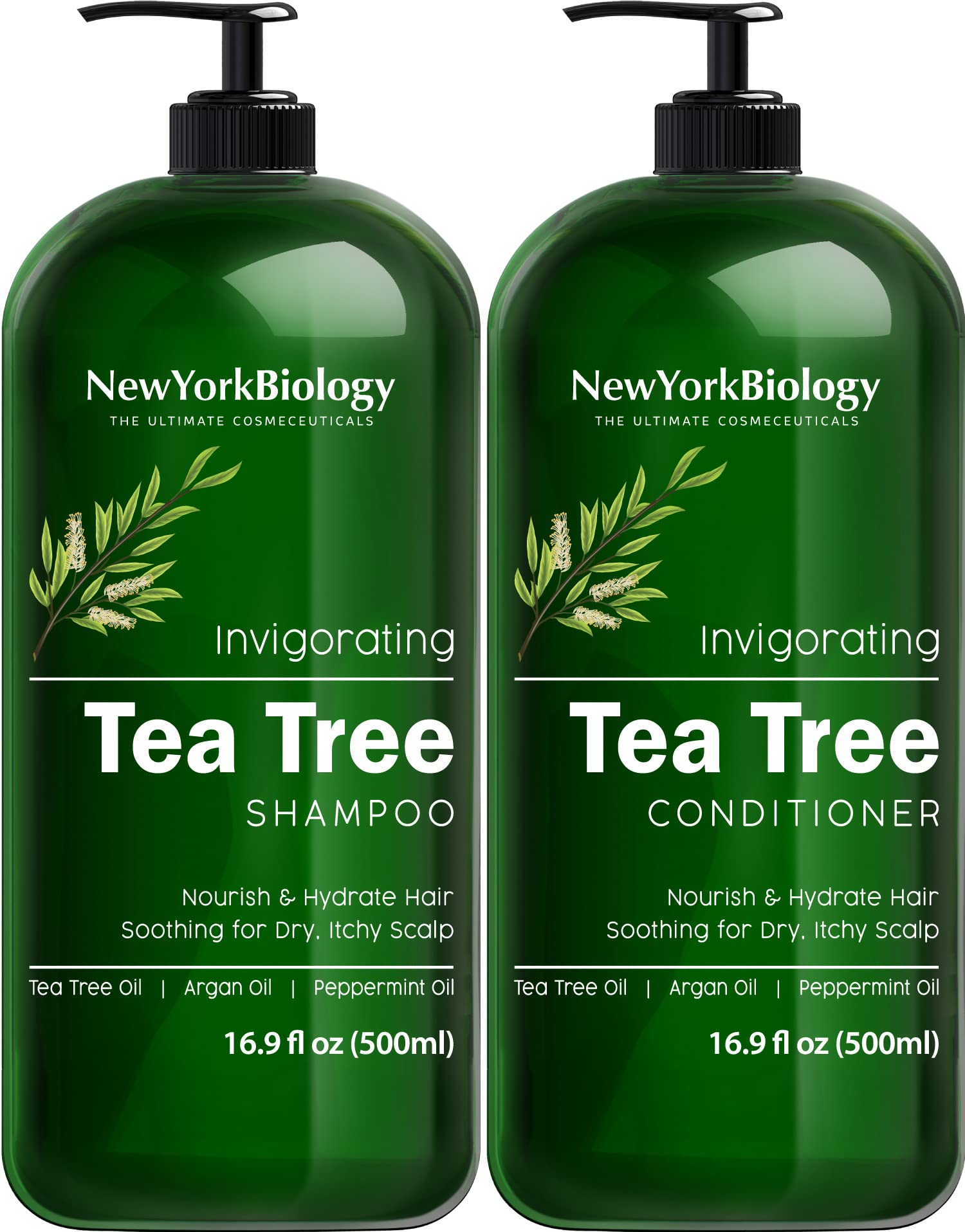 New York Biology Tea Tree Shampoo and Conditioner Set for Dandruff