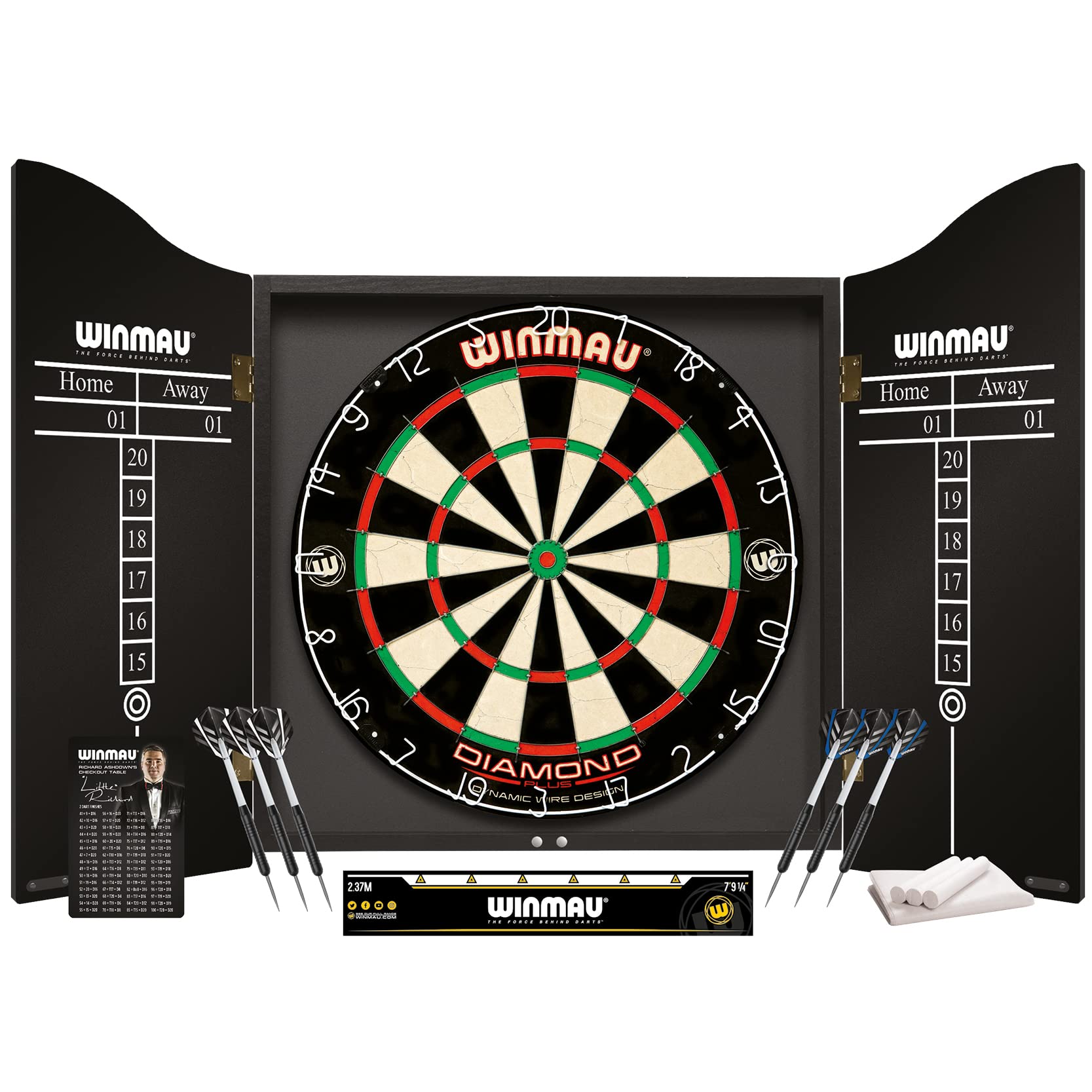 Winmau Professional Dart Set: Diamond Plus Board, Cabinet & 2 Dart Sets