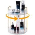 360° Rotating Makeup Organiser – 2-Tier Clear Skincare Stand