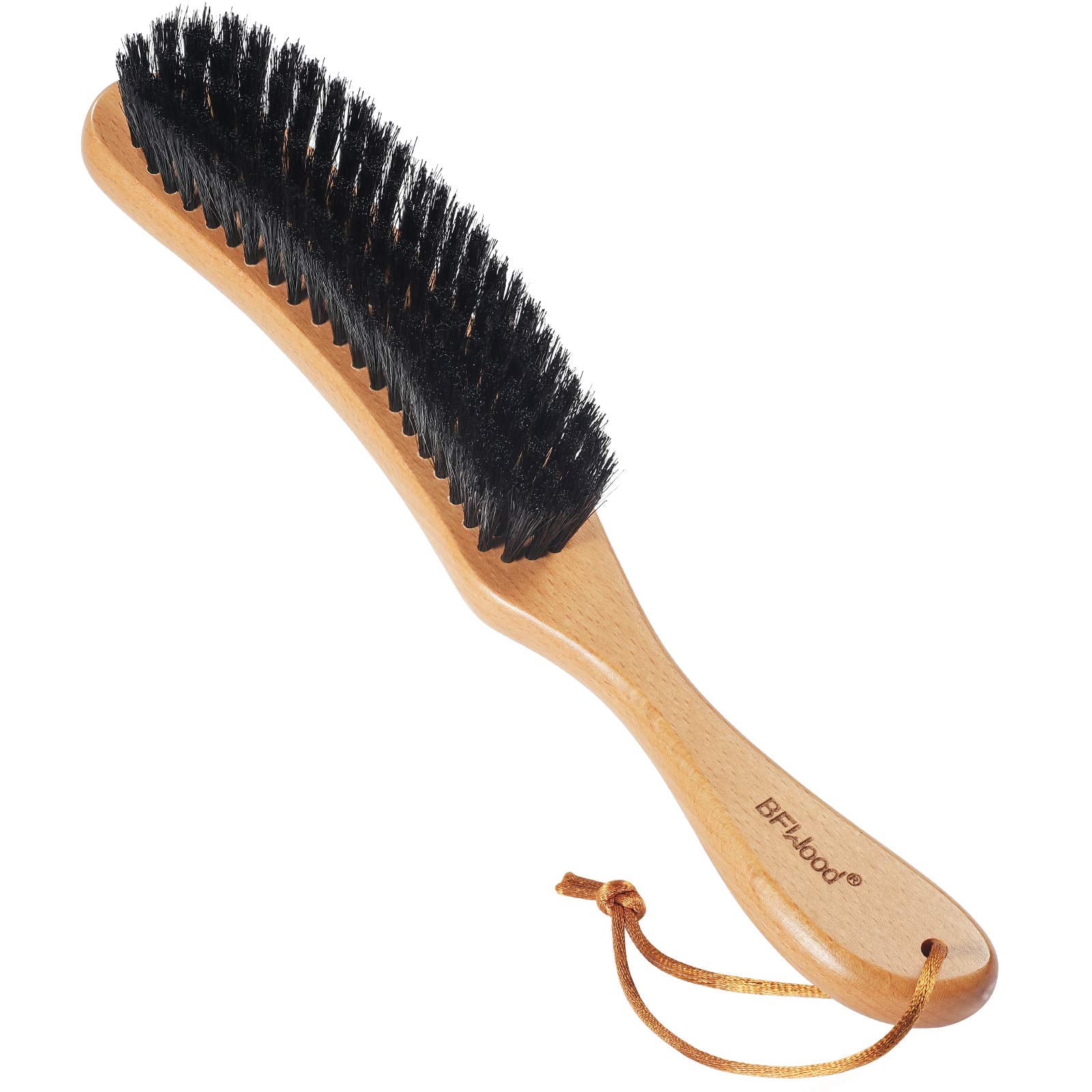 BFWood Boar Bristle Clothes Brush – Beech Handle Lint Brush for Suits