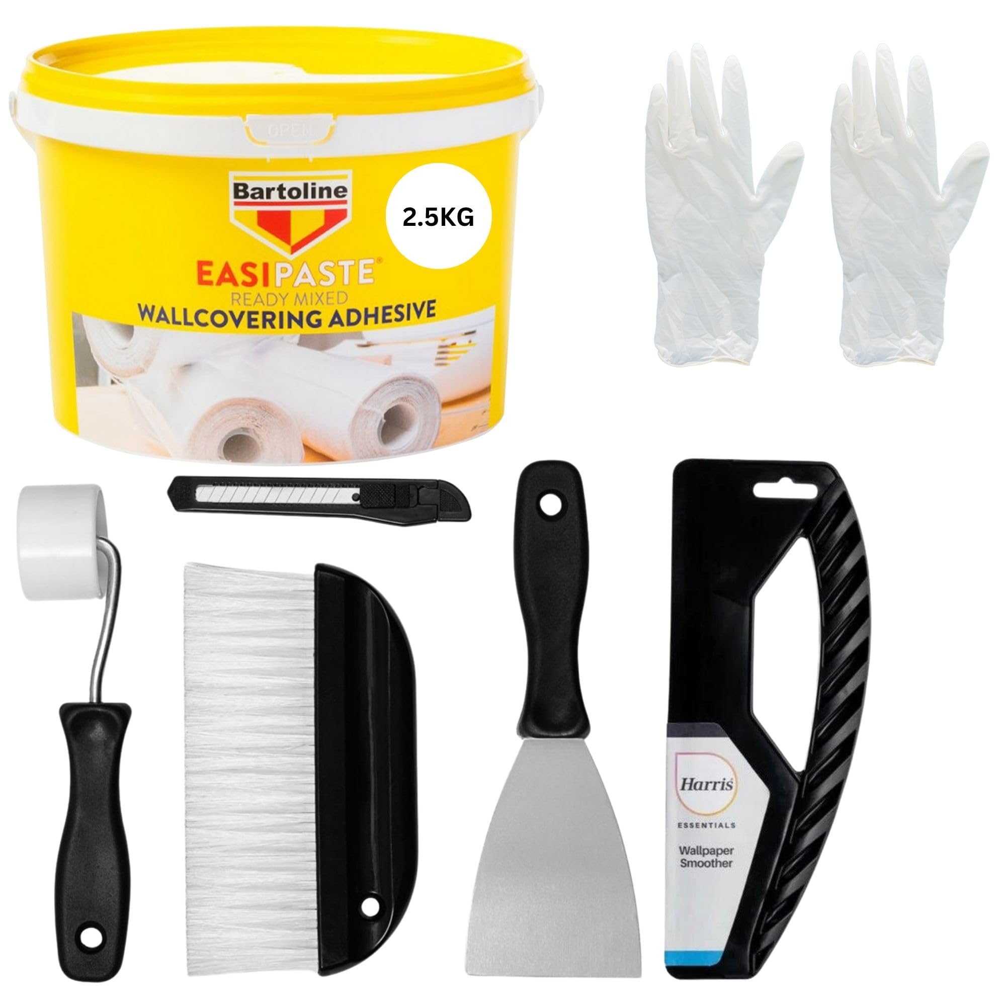 Wallpaper Paste Kit – 2.5kg Adhesive with 5-Piece Tool Set