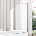 VeeBath Jade Round Pivot Bath Shower Screen - 800x1400mm Tempered Glass