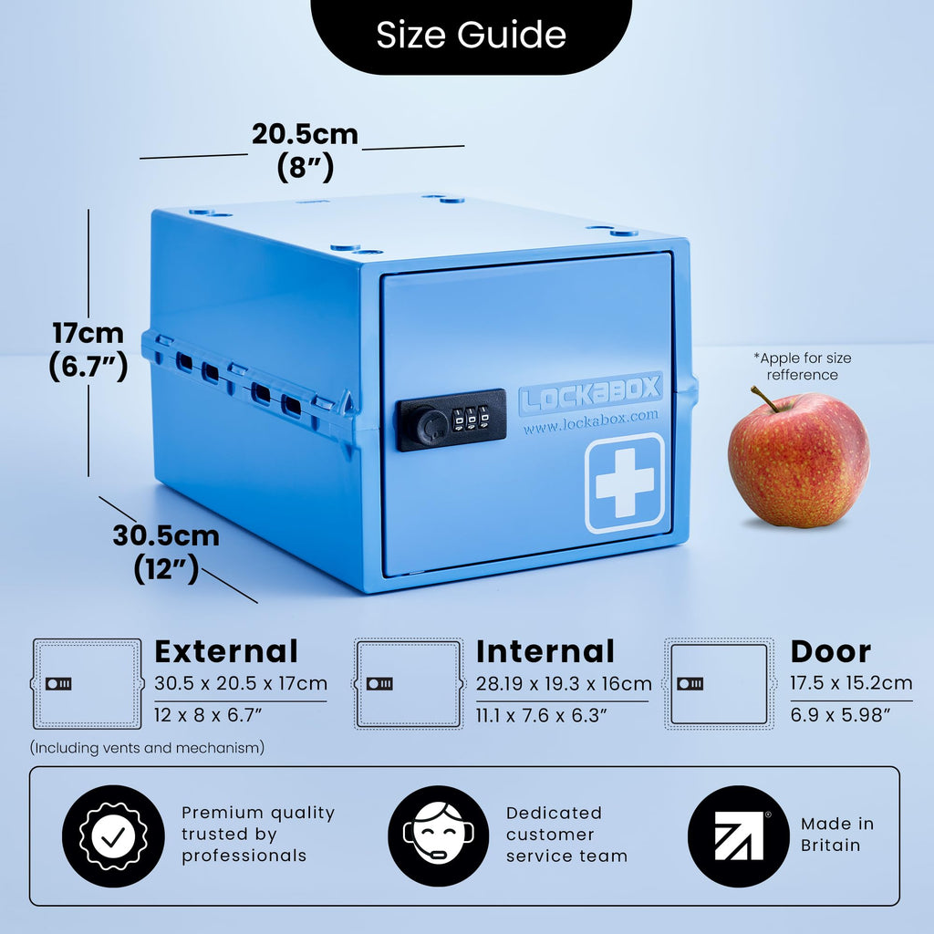 Lockabox One™ | Premium Lockable Medicine Box 10L | Lightweight & Hygienic Medicine Lock Box | Made In Britain | External Size 31 x 21 x 17 cm - image 4