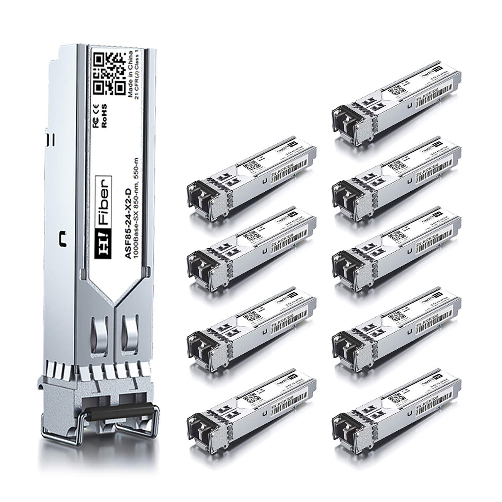 10-Pack 1000BASE-SX SFP Transceiver – 1.25G Multimode LC
