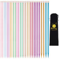 Reessy Aluminium Knitting Needles Set – 14 Pairs Single Pointed 35cm