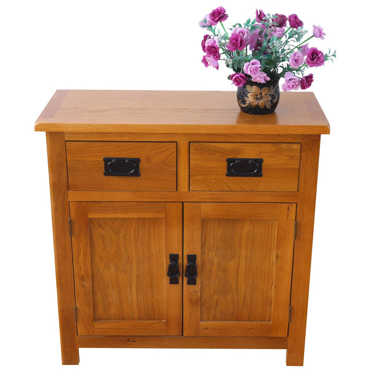 Aurotrice Oak Small Sideboard/2 Door 2 Drawer Mini Sideboard/Living Room Storage Rustic …