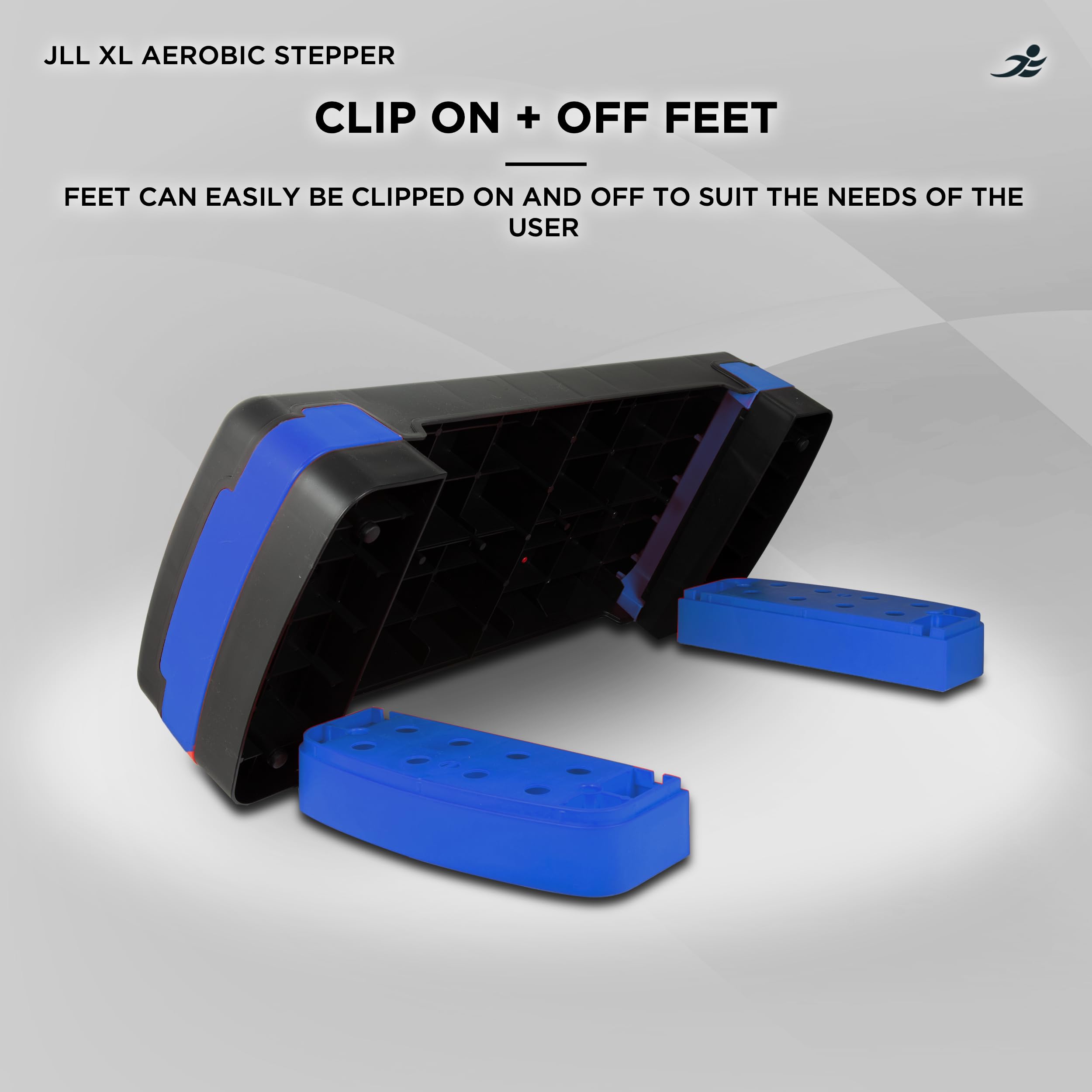 JLL Aerobic Exercise Stepper – Adjustable Height Fitness Platform, Blue XL