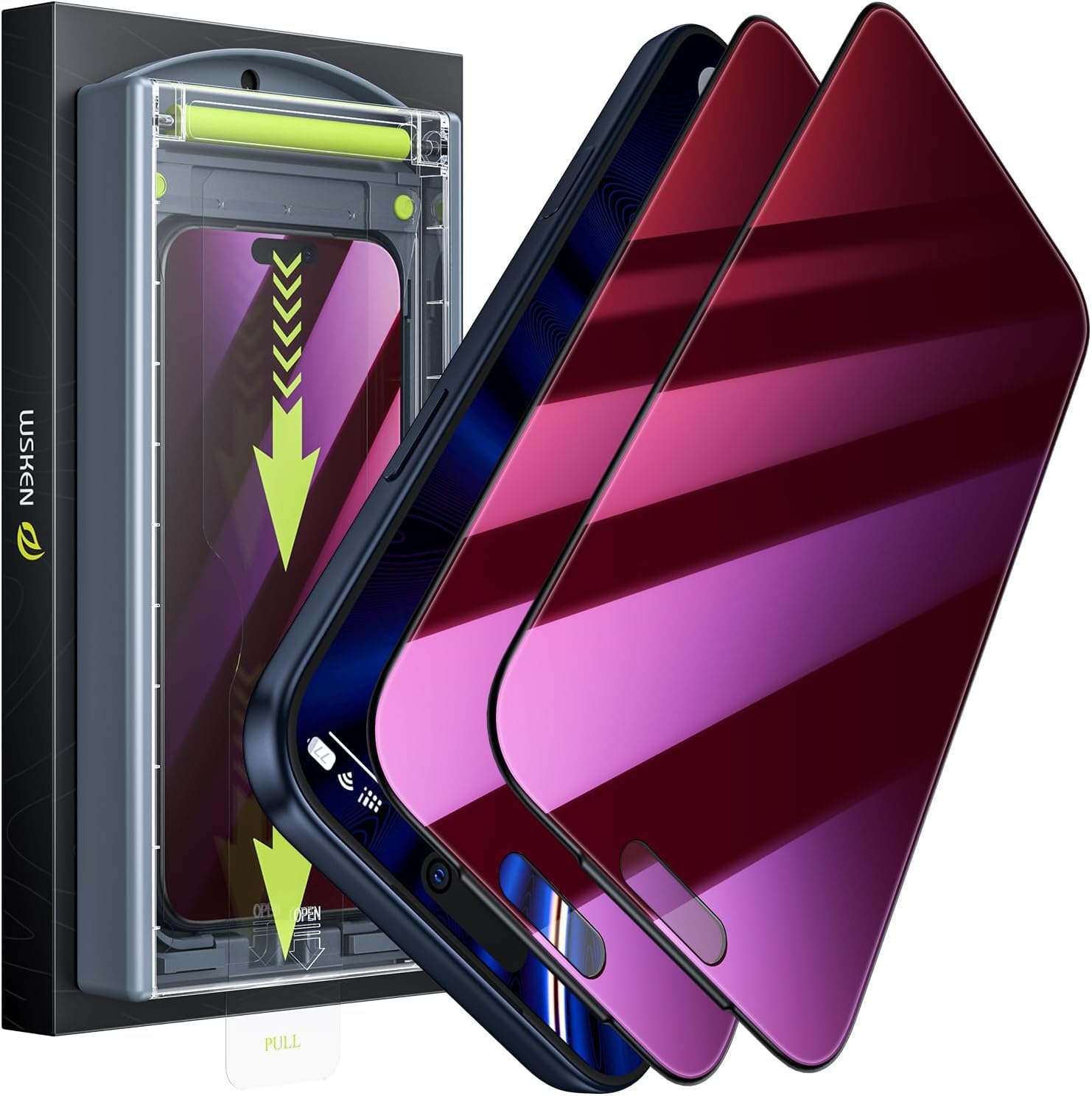 WSKEN iPhone 17 Pro Max Privacy Screen Protector | Anti Blue Light Glass