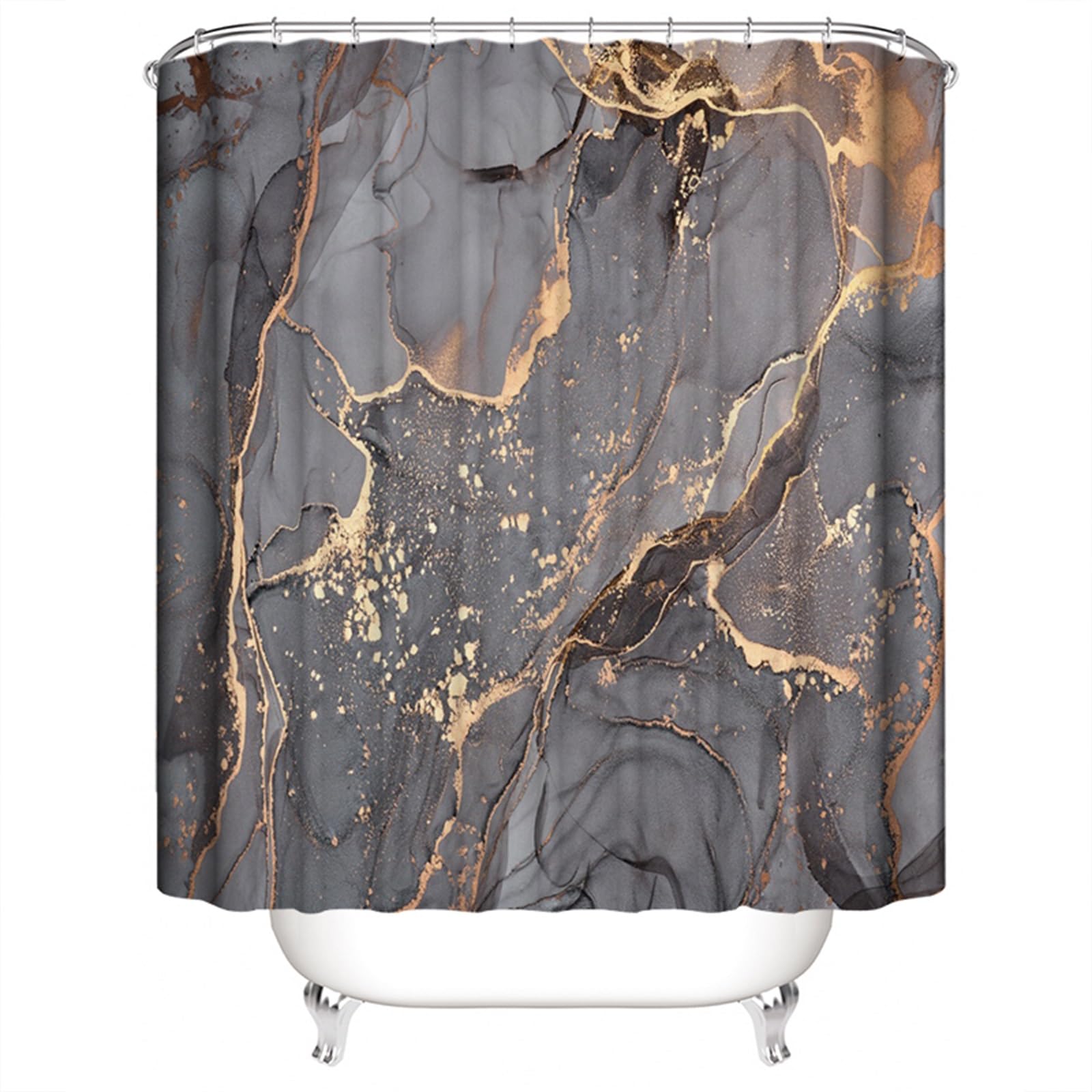 mefound Marble Shower Curtain | Mildew Resistant Polyester | 180x180cm