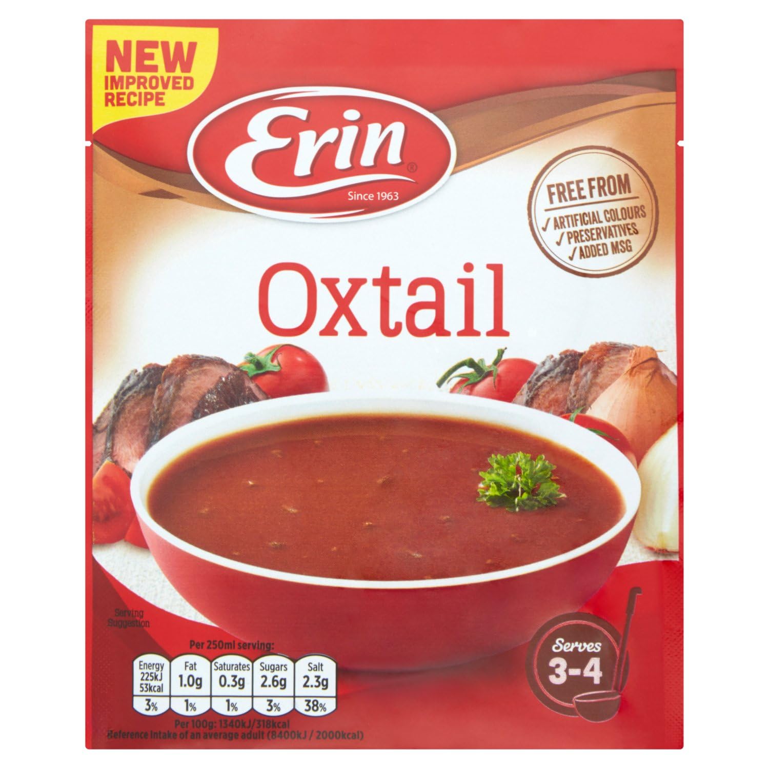 Erin Simmer Traditional Oxtail Soup Mix - 5 x 57g Instant Beef Broth