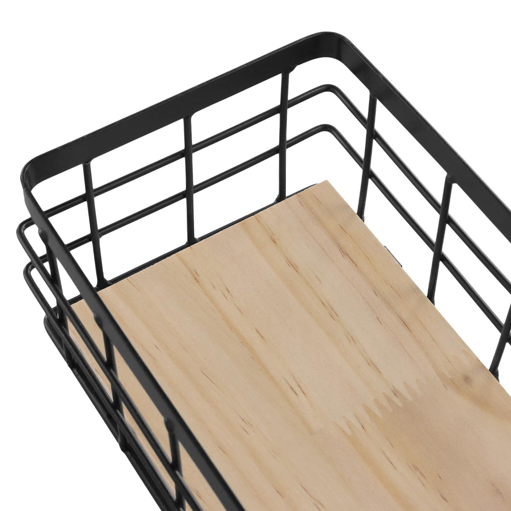 FUNSUEI Set of 2 Wire Storage Basket Bins with Hooks - image 3
