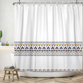 Boho Shower Curtain – Navy Blue Geometry Waterproof Polyester