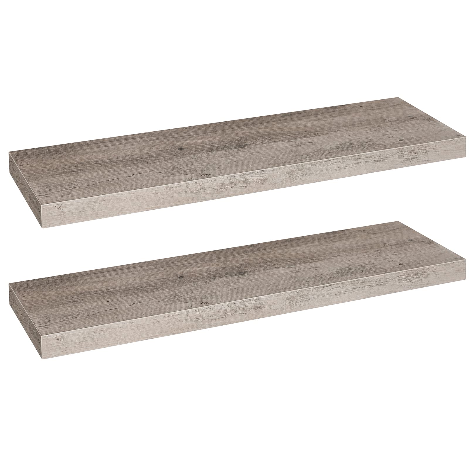 HOOBRO Floating Shelves Set of 2 – 80cm Retro Brown Wooden Wall Racks