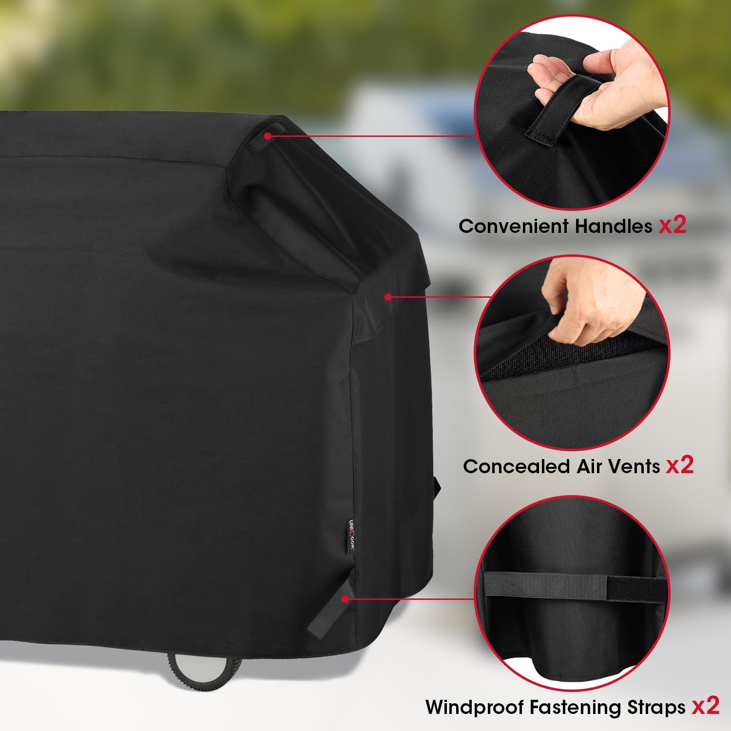 Unicook 65 Inch BBQ Cover – Heavy Duty Waterproof UV Resistant Grill Cover
