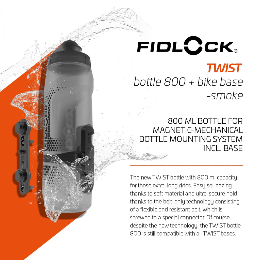 Fidlock Twist 800ml Magnetic Water Bottle Set – BPA-Free Black