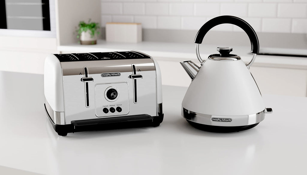 Morphy Richards Venture 4 Slice Toaster - White Stainless Steel