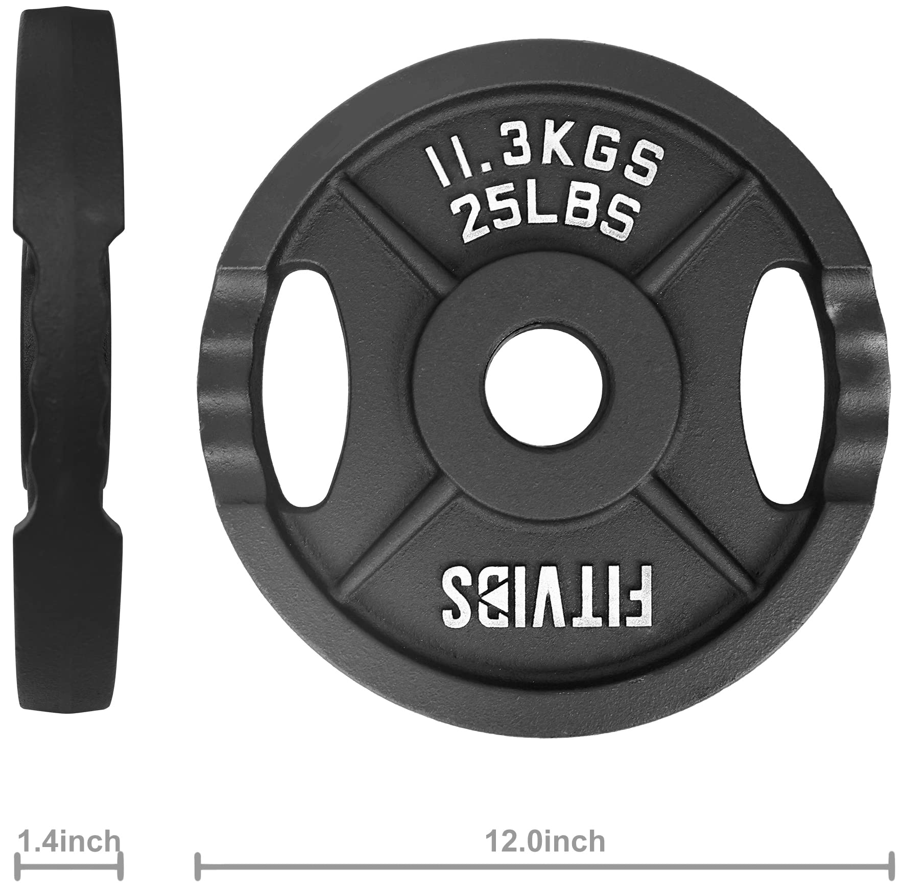 Signature Fitness 25LB Cast Iron Olympic Weight Plates - Pair