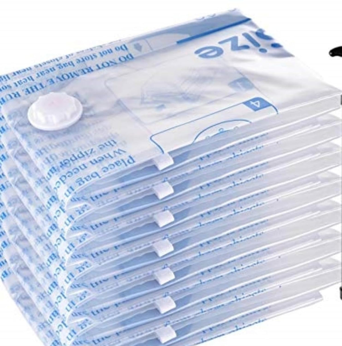Vacuum Storage Bags 8 Large, Space Saver Sealer Bags, Airtight Compression Bags for Clothes, Pillows, Comforters, Blankets, BeddingNO PUMP
