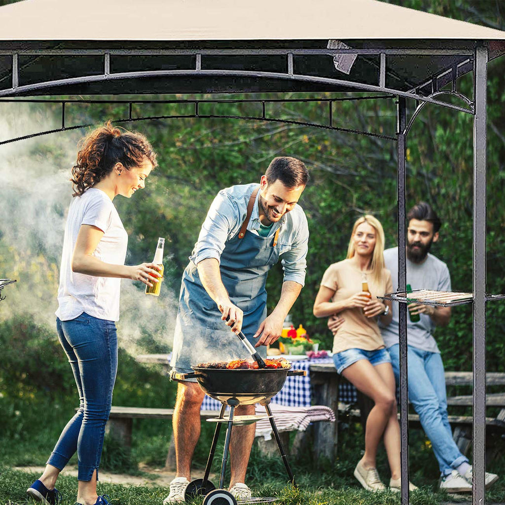 Ontheway Double Tiered BBQ Gazebo Replacement Canopy for L-GZ238PST-11
